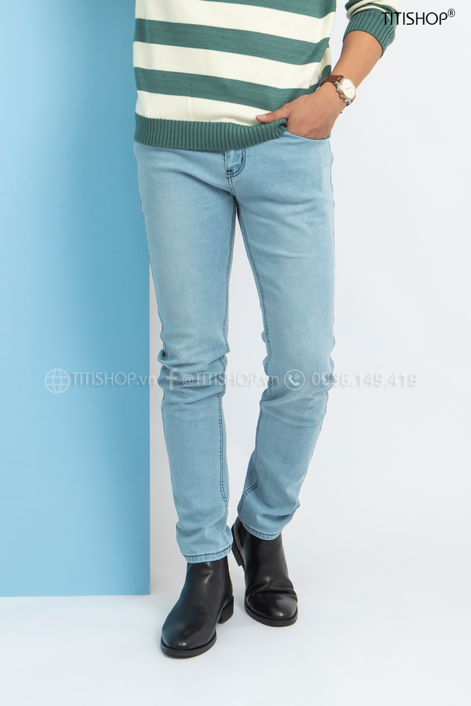 Quần jeans Nam Titishop QJ286 Wax Co giãn