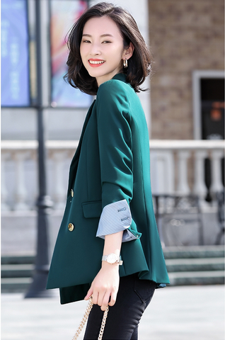 Áo vest Blazer nữ Titishop ANN201 Xanh Luxury