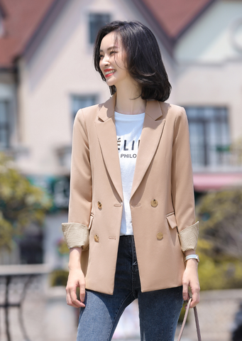 Áo vest Blazer nữ Titishop ANN259 Kem Luxury