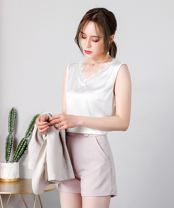 Camisole Mặc Vest Titishop AOL236 Trắng