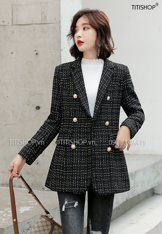 Áo vest Blazer nữ Titishop ANN285 Luxury