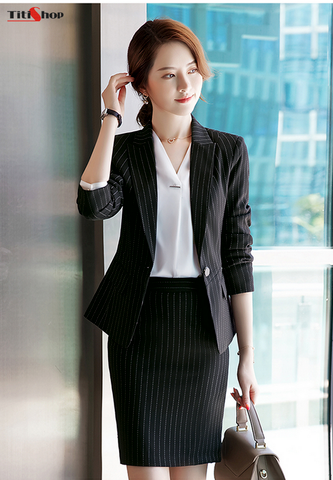Áo vest nữ Luxury Titishop ACC106 Sọc đen