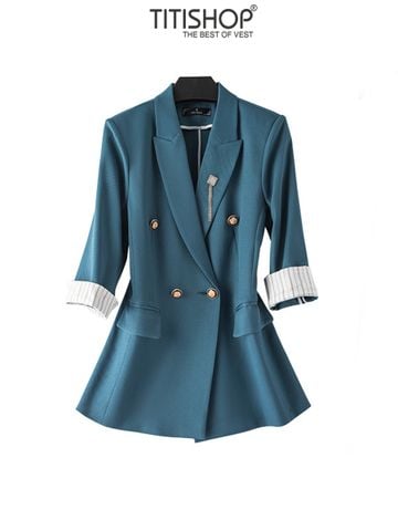 Áo Blazer Nữ Titishop BNN477 Xanh 1 Lớp