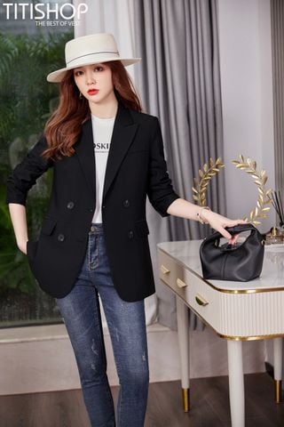 Áo Blazer Nữ Titishop BNN636 Đen (S-4XL)