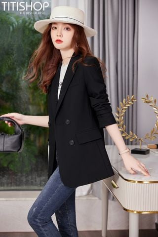 Áo Blazer Nữ Titishop BNN636 Đen (S-4XL)