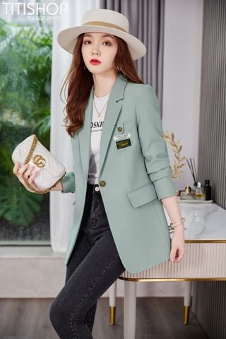 Áo Blazer Nữ Titishop BNN628 Xanh (S-4XL)