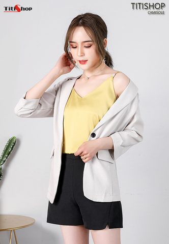 Camisole Mặc vest Titishop AOL173 Vàng cổ V