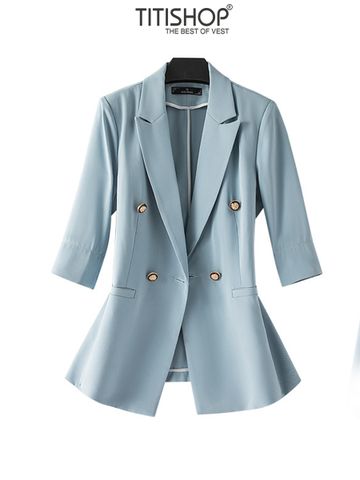 Áo Blazer Nữ Titishop BNN482 Xanh 1 Lớp