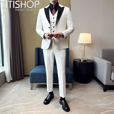 Tuxedo Titishop TXD12 Trắng (M-6XL)