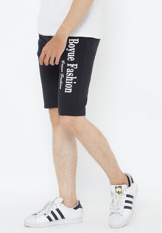 Quần shorts Titishop màu đen in chữ Boyue Fashion
