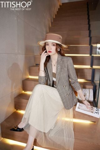 Áo Blazer Nữ Titishop BNN608 Caro (S-4XL)