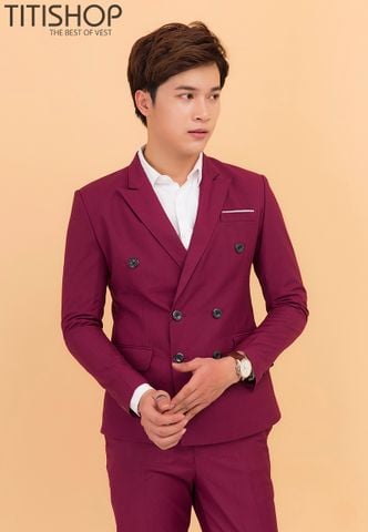 Áo Vest Nam Titishop đỏ 6 Nút