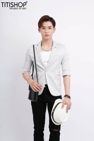 Áo Vest Nam Titishop VN383 Tay lỡ Xám