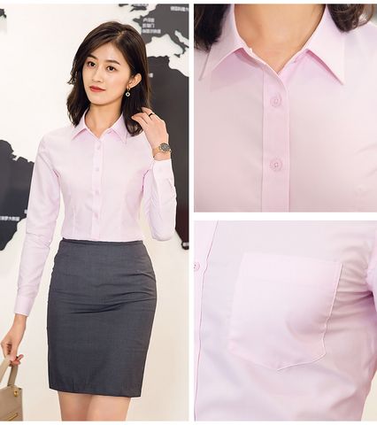 Aó sơ mi NAM NỮ Titishop SMN163 Hồng ( Cotton Trơn)