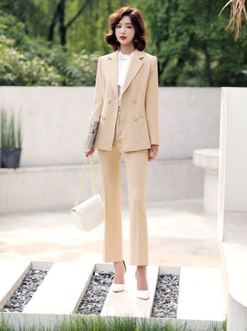 Aó vest Blazer nữ Titishop ACC376 Kem ( Luxury )