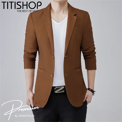 Áo Vest Khaki Nam Premium