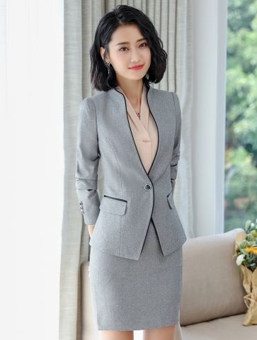 Aó vest Nữ Titishop ACC442 Xám phối viền