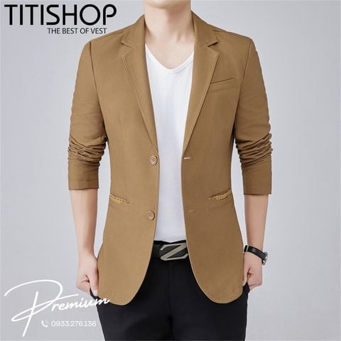 Áo Vest Khaki Nam Premium