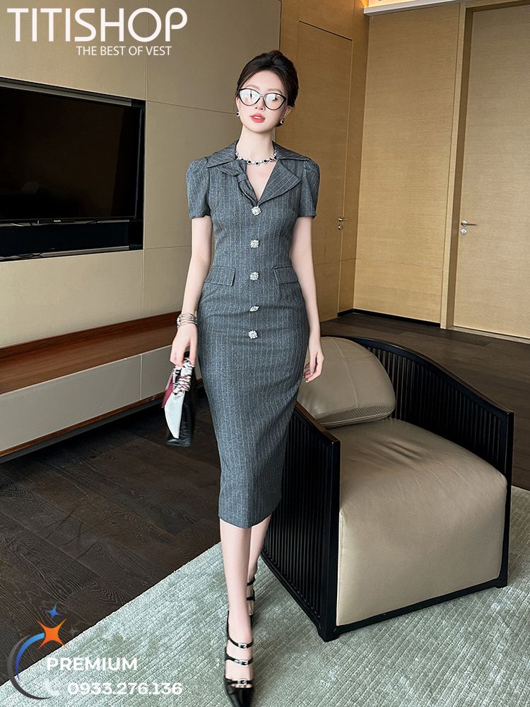 Đầm cổ Vest Nữ Titishop