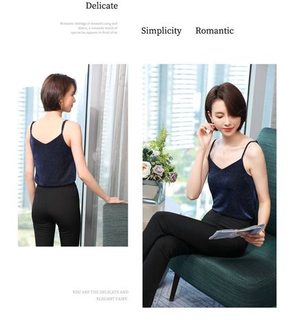 Camisole Mặc vest Titishop AOL185 Xanh Luxury