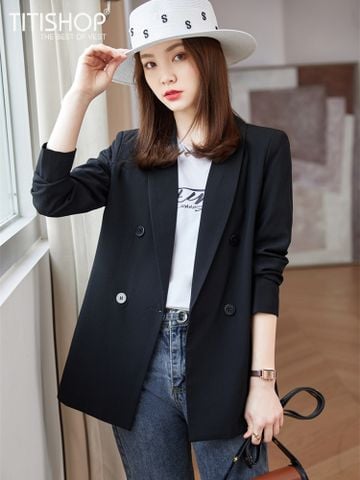 Áo Blazer Nữ Titishop BNN427 Xanh