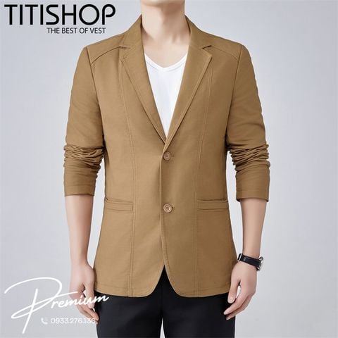 Áo Vest Khaki Nam Premium