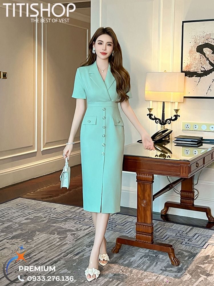 Đầm cổ Vest Nữ Titishop