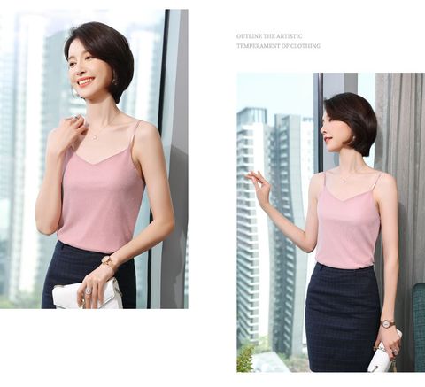 Camisole Mặc vest Titishop AOL184 Hồng Luxury