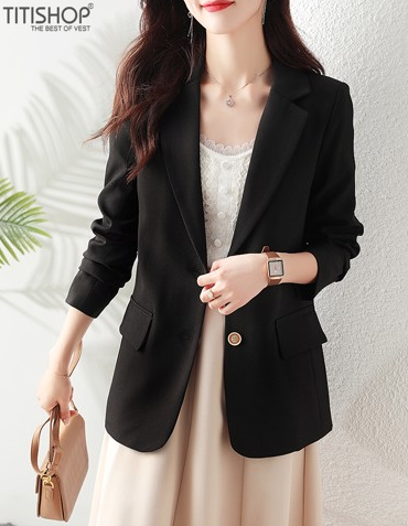 Áo Blazer Nữ Titishop BNN474 Đen