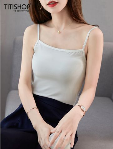 Camisole Mặc Vest Titishop AOL249  trắng ( thun)