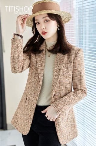 Áo Blazer Nữ Titishop BNN02 Luxury Xanh