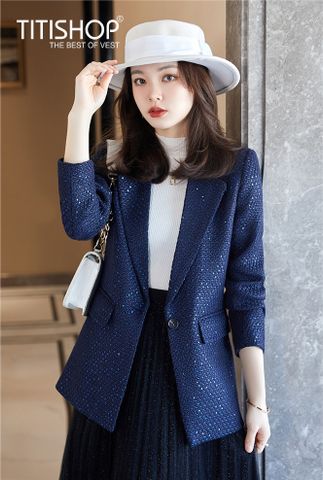 Áo Blazer Nữ Titishop BNN364 Xanh