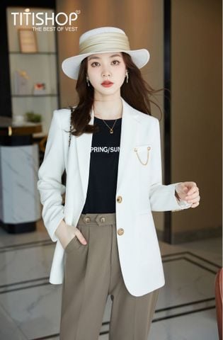 Áo Blazer Nữ Titishop BNN232 xanh ( Đặt 5 -7 Ngày )