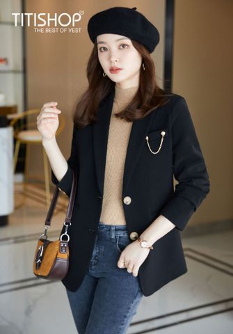 Áo Blazer Nữ Titishop BNN233 đen ( Đặt 5 -7 Ngày )