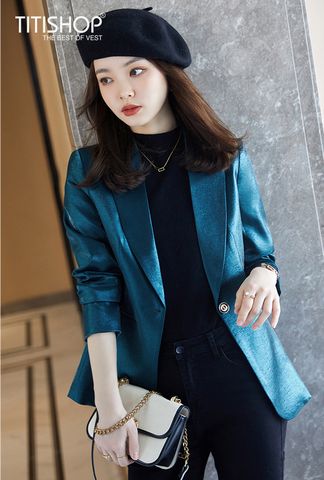 Áo Blazer Nữ Titishop BNN230 xanh  ( Đặt 5 -7 Ngày )