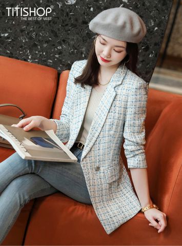 Áo Blazer Nữ Titishop BNN222 Trắng Luxury