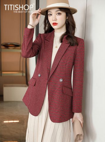 Áo Blazer Nữ Titishop BNN182 xanh ( Đặt 5 -7 Ngày )