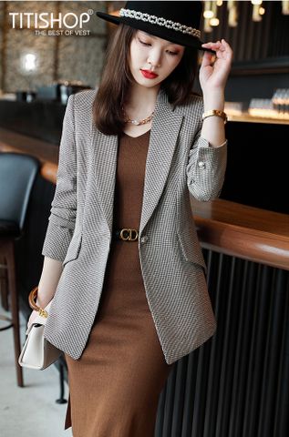 Áo Blazer Nữ Titishop BNN249 xám  ( Đặt 5 -7 Ngày )