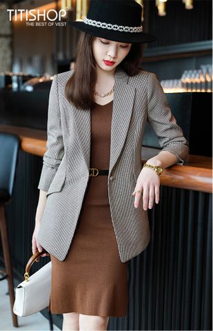 Áo Blazer Nữ Titishop BNN248 kem ( Đặt 5 -7 Ngày )