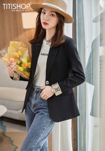 Áo Blazer Nữ Titishop BNN289 xanh ( Đặt 5 -7 Ngày )