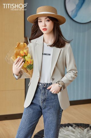 Áo Blazer Nữ Titishop BNN287 KEM ( Đặt 5 -7 Ngày )