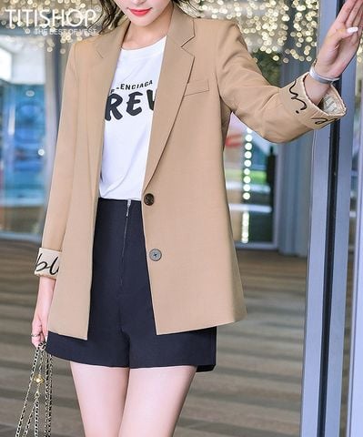 Áo Blazer Nữ Titishop BNN435 ( Nâu )