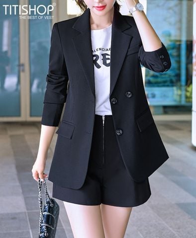 Áo Blazer Nữ Titishop BNN313 ĐEN (Đặt 5 -7 Ngày )