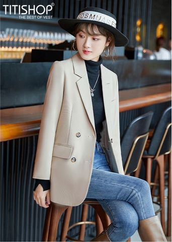 Áo Blazer Nữ Titishop BNN373 Kem (Đặt 5 -7 Ngày )