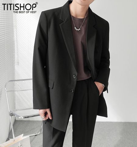 Áo Blazer nam Titishop CHH03 Đen Luxury ( Đặt 5-7 Ngày )