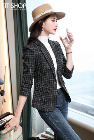 Áo Blazer Nữ Titishop BNN337 đen  (Đặt 5 -7 Ngày )