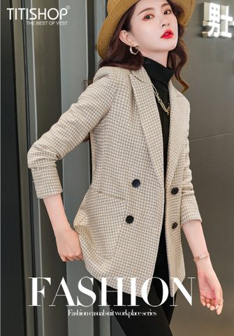 Áo Blazer Nữ Titishop BNN345 xám (Đặt 5 -7 Ngày )