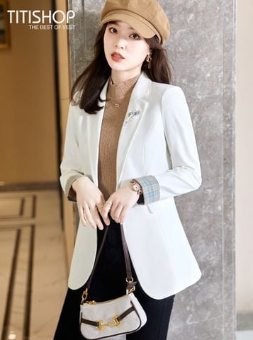 Áo Blazer Nữ Titishop BNN422 trắng