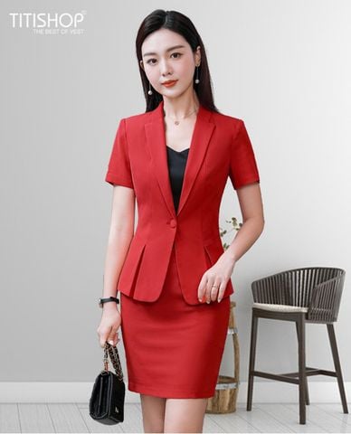 Áo Vest Nữ Titishop ACC998 Đỏ Tay Ngắn