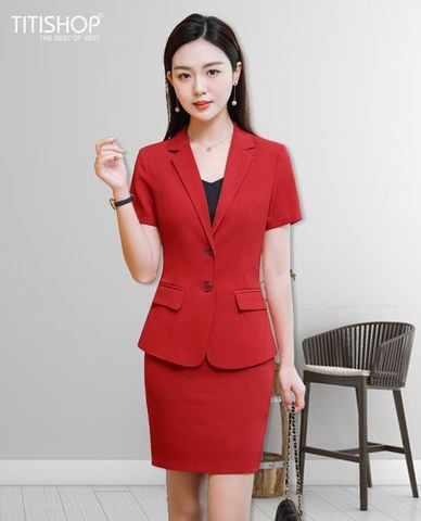 Áo Vest Nữ Titishop ACC1006 Đỏ Tay Ngắn